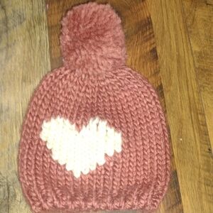 Girls heart crochet hat